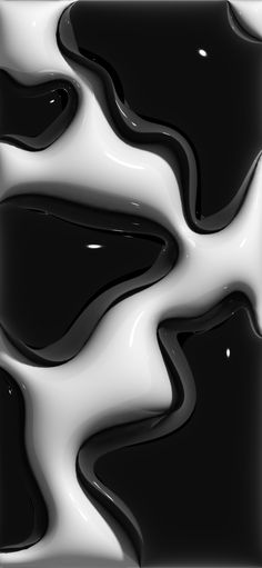 an abstract black and white background with liquid flowing down the center, creating wavy lines