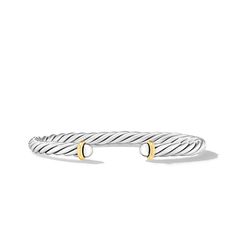 6mm Modern Cable Cuff Sterling Silver Classic Bangle Gold Bracelet, Classic Yellow Gold Cuff Bracelet, Tarnish Resistant, Timeless White Gold Cuff Bracelet For Anniversary, Timeless White Gold Cuff Jewelry, Classic Cuff Bangle, Classic Cuff Bangle For Anniversary, Classic Gold Sterling Silver Cuff Bracelet, Classic Sterling Silver Open Cuff Jewelry, Classic Yellow Gold Cuff Bracelets