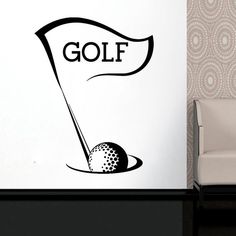 a wall decal with a golf ball on it