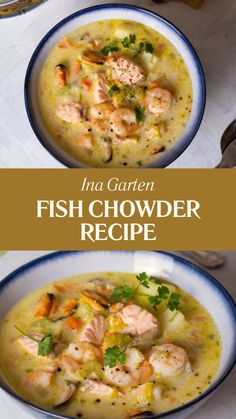 Ina Garten Fish Chowder Recipe Fish And Corn Chowder Recipe, Healthy Fish Chowder Recipe, Ina Garten Seafood Chowder, Fish And Shrimp Chowder Recipe, White Fish Chowder Recipe, Fish Corn Chowder, Rustic Seafood Soup, Manhattan Fish Chowder Recipe, Fish Soups And Chowders