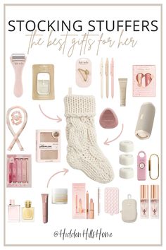 the best gifts for her from stocking stuff to personal care items, including pink and white