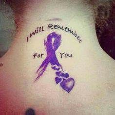 a woman's neck with a purple ribbon and hearts on it that says i will remede for you