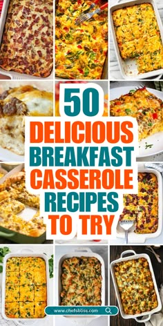 Breakfast casseroles are the ultimate make-ahead solution for busy mornings or leisurely weekend brunches. With these 50+ breakfast casserole recipes, you can create a delicious, filling meal that the whole family will love. From savory options packed with eggs, cheese, and vegetables to sweet casseroles with fruits and cinnamon, these recipes cater to every taste and dietary preference. Whether you're looking for a hearty dish to feed a crowd or a simple casserole that can be prepared in advance, these ideas are sure to start your day on a delicious note! Good Breakfast Casseroles, Brunch Ideas Casserole, Breakfast Luncheon Ideas, Brunch Idea For A Crowd, Breakfast Dish For Large Group, Breakfast Dump Casserole, Brunch Casserole Ideas, Christmas Breakfast Ideas Make Ahead Egg Casserole, Breakfast For A Crowd Ideas