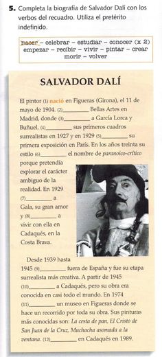 an advertisement for salvador dalii, the famous spanish writer and author in his own language