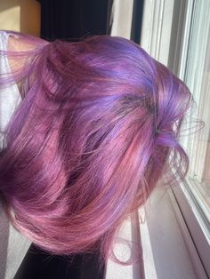 purple/pink hair colors Pink N Purple Hair, Pastel Purple Pink Hair, Light Purple Pink Hair, Purplish Pink Hair, Light Pink Purple Hair, Purple Strands In Hair, Light Pink And Purple Hair, Two Tone Purple Hair, Pastel Pink And Purple Hair