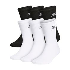 Brand New With Tags, In Original Packaging. Adidas Trefoil Crew Socks In A 6-Pack, 3 X White With Black Logo, 3 X Black With White Logo. Size M (Please See Attached Picture Of Brand Sizing) 97% Polyester / 3% Spandex Non-Smoking Home Casual Black Adidas Socks, Adidas Casual Black Socks, White And Black Nike Socks, Affordable Adidas Sports Socks, Adidas Ankle Socks, Adidas White Breathable Socks, Cheap Adidas Men's Socks, Striped Knee High Socks, Adidas Set