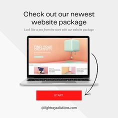 a laptop with the words check out our newest website templates look like a pro from the start with our website templates get your free