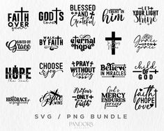 the bible svg bundle is shown in black and white