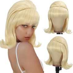 Category:Synthetic Wig; Gender:Women's; Wig Type:Cosplay Wig; Occasion:Daily Wear,Party / Evening,Vacation,Daily,Cosplay Costumes; Age Group:Adults; Cosplay Works:50s; Color Shade:Black,Blonde,Auburn,Brown; Hair Material:Synthetic Hair; Cap Construction:Machine Made; Texture:Curly; Length:Long; Features:Cosplay,Easy to Carry,Fashion,Comfortable,Soft; Heat Resistant:Yes; Listing Date:07/26/2023; Cap Circumference:; Front to Back:; Nape of Neck:; Side to Side Across Forehead:; Side to Side Over To Women 60s, Drag Queen Wigs, Wigs Cosplay, Long Curly Wig, Bangs Curly, Halloween Wigs, Wig Stand, Black And Blonde, White Blonde