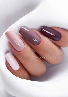 Purple Wedding Nails For Bride, Posh Nails, Mauve Nails, November Nails, Classy Nail Designs, Smink Inspiration, Pink Gradient