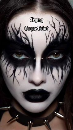 Makeup Horor, Halloween Makeup Inspo, Demon Makeup, Halloweenský Makeup, Corpse Paint, Stick Makeup, Creepy Makeup, Horror Make-up, Vampire Makeup