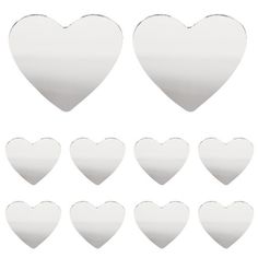 white heart shapes on a white background