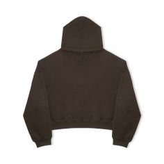 A cropped, relaxed fitting hooded jumper with centre back seam and panelled detailing. Made by hand in Australia.