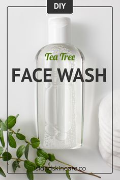 a great DIY recipe for tea tree face wash to cleanse your face, dosent contain too many ingredients and its really gentle on the skin, have fun!  #facewash #diy #cleanser Oil Face Wash, Tea Tree Face Wash, Tea Tree Oil Face, Diy Wrinkles, Diy Coconut Oil, Diy Tea