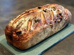 a loaf of bread sitting on top of a table