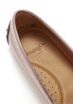 Hugs & Co. rose gold high gloss penny loafer driving shoes for women. Moccasin style driving loafers made with luxurious rose gold patent leather upper and lined with a soft leather for extra comfort. Made in Portugal 100% Patent Leather Upper featuring a 100% Leather Lining Rubber studded sole in black Luxury Slip-on Moccasins With Rubber Sole, Elegant Patent Leather Slip-on Loafers, Leather Lined Slip-on Driving Loafers, Pink Leather-sole Loafers For Formal Occasions, Luxury Slip-on Driving Loafers, Penny Loafer, Moccasins Style, Driving Loafers, Driving Shoes