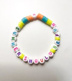 Summer 👏 Should 👏 Be 👏 Fun👏 Show your love of Bravo's Summer House with this hand beaded friendship bracelet! Can be personalized to include your favorite colors! Free USPS shipping! Fun Summer Friendship Bracelets With Letter Beads, Fun Beach Friendship Bracelets With Letter Beads, White Fun Bracelets For Vacation, Fun White Bracelets For Vacation, Multicolor Letter Beads Friendship Bracelets For Vacation, Multicolor Friendship Bracelets With Letter Beads For Vacation, Colorful Casual Friendship Bracelets With Letter Beads, Cute Friendship Bracelets With Letter Beads For Vacation, Personalized Colorful Casual Friendship Bracelets