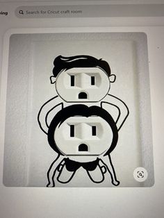 an electrical outlet cover with two cartoon characters on it