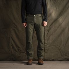 This is Made to Order item. Please allow 6-8 weeks to build and ship your order. Hard-wearing pants for protection from the field, foul weather and wet underbrush. Made from robust 13-oz hemp canvas. These pants cut roomy through the seat to ensure the full range of unrestricted motion. Built with durable double-needle stitching and reinforced with bar-tacking for added strength. Its tight weave turns away brush and briars while providing wind-resistance in timberlands and beyond. ─ Works well with C100 Gloves and FGL402 Belt.─ Sometimes paired with matching RH441 Jacket. Military Straight Leg Outdoor Pants, Military Style Straight Leg Outdoor Pants, Green Cotton Work Pants For Outdoor, Military Style Cotton Work Pants For Outdoor, Rugged Khaki Cotton Bottoms, Military Style Cotton Pants For Outdoor Activities, Khaki Hunting Pants With Pockets, Military Style Cotton Pants, Rugged Straight Leg Outdoor Pants