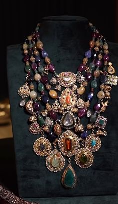 Navratan Jewellery, Persian Jewelry, Heavy Jewellery, Vintage Indian Jewelry, Bridal Jewelery, Antique Jewellery Designs