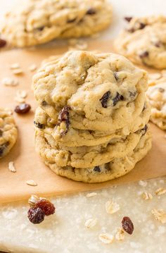 cookies with cranberries and oats on a cutting board