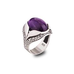 Amethyst Ring Sterling Silver, Natural Amethyst Ring, Unisex Amethyst Stone Ring, Classy Purple Gemstone Ring, Antique Amethyst Ring ✅Stamp: High Quality 925 Sterling Silver ⭐Ring Width: 2 cm (0.77 inches) ⭐Ring Weight: 10 Gr  ⭐Finish: Polished (Need a different finish? No problem! Just contact me, I'll make it happen!) 🕰️This ring is handmade with meticulous attention to detail, and it takes 5-9 business days to ship. Customization is welcome, your unique piece deserves the time it takes to cr Luxury Sterling Silver Amethyst Gemstone Ring, Classic Luxury Cabochon Amethyst Ring, Silver Luxury Amethyst Ring With Polished Finish, Luxury Amethyst Cabochon Ring For Collectors, Antique Amethyst Ring, Elegant Silver Amethyst Ring, Oval Cabochon, Amethyst Stone, Amethyst Ring, 925 Sterling Silver Ring