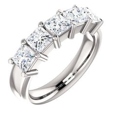 three stone princess cut diamond ring in 18k white gold with 0 25 carat total weight