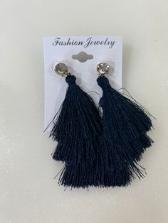 Copy of Tassel Dangle Earring - Salmon Pink | Swank Boutique Chic Dangle Tassel Earrings For Party, Chic Tassel Drop Earrings For Party, Blue Fringe Tassel Drop Earrings, Elegant Blue Tassel Earrings As Gift, Chic Evening Earrings With Tassels, Elegant Blue Tassel Earrings For Gift, Elegant Blue Fringe Jewelry, Trendy Tassel Earrings For Party, Trendy Tassel Drop Earrings For Evening