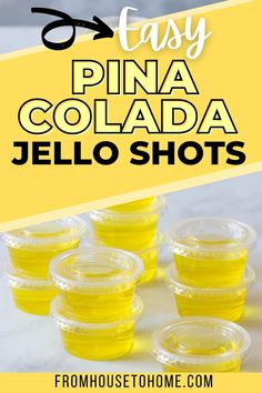 Easy Pina Colada Jello Shots | Coconut Rum Jello Shots