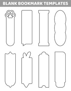 blank bookmark templates to cut out for children's bookshelf decorations