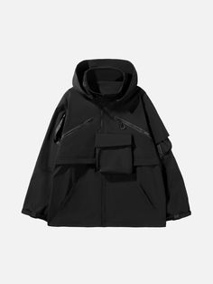 Detachable Patchwork Pocket Jacket - Anagoc Teach Wear, Detachable Jacket, Urban Chic Outfits, Techwear Jacket, Combat Jacket, Tech Wear, Dream Bags, Streetwear Jackets, Big Pocket