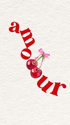 an image of cherrys with the word boozy written in red on white paper