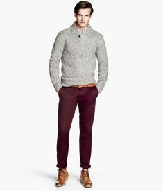 Burgandy Pants Outfits, Burgundy Pants Men, Burgundy Pants Outfit, Maroon Pants Outfit, Burgundy Chinos, Wine Pants, Sweater Outfits Men, Red Chinos