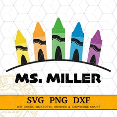 the logo for ms miller svg png dxf crayons are lined up on top of each other