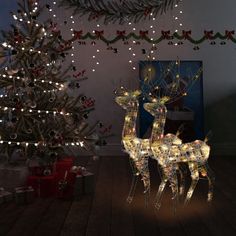 Weather-resistant material: These lighted acrylic reindeers are made of acrylic, and they can withstand humidity and rainy weather. They can also be easily cleaned with a damp cloth when needed. Energy-saving LED: These glowing reindeers are pre-lit with 140 LED lights, which are energy-saving and long-lasting. Colorful lighting effects: These Christmas decorations are designed with 8 different lighting effects: a combination of all the effects, slow-glow, twinkle/flash, in wave, chasing/running water, sequential, steady on and slow fade, which create a magical holiday atmosphere. Note: Each product comes with an assembly manual in the box for easy assembly Light color: Multicolor Material: Acrylic Dimensions: 27.6" x 16.1" x 47.2" (L x W x H) Cable length: 16.4' Number of LEDs: 140 8 ligh Christmas Reindeer Decorations, Christmas Lighting, Reindeer Decorations, Outdoor Holidays, Outdoor Holiday Decor, Reindeer Christmas, Christmas Reindeer, The Holiday Aisle, Xmas Decorations