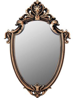 an ornate gold framed mirror on a white background