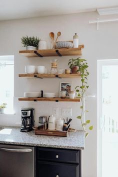 the kitchen counter is clean and ready for us to use