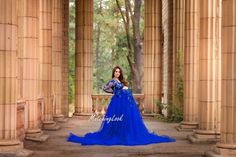 image 0 Blue Floor-length Maternity Dress, Blue Floor-length Maternity Gown, Floor-length Blue Maternity Gown, Maternity Ball Gowns, Royal Blue Maternity Dress, Elena Dress, Photo Shoot Maternity, Blue Maternity Dress, Maternity Photography Outdoors