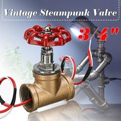 vintage steampunk valve with 3 / 4'' hose attached to the side