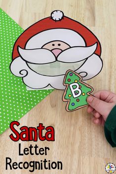 a santa letter recognition activity for kids to do with the letter b and christmas tree