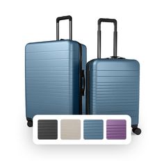 Member's Mark™ 2-Piece Hardside Luggage Set is so versitile it can be used on a short or long trip.  The set includes a 20' carry-on and a 28' suitcase. The two sizes make this set a mus- have.  The larger suitcase measures 28' and can be used for longer travel, while the smaller sized 20' carry-on is ideal for quick get-aways.  Member's Mark luggage set is perfect to take on your next adventure. This luggage set is designed for comfort and durability for any trip and is constructed with a durab Modern Blue Travel Accessories With Luggage Sleeve, Hardside Luggage Sets, Carry On Packing, Hardside Luggage, Large Suitcase, Members Mark, Suitcase Set, Swivel Wheels, Luggage Sets