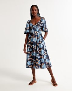 Ruched Crinkle Maxi Dress curated on LTK Camille Dress, Midi Dress Blue, Burnt Orange Dress, Angel Sleeve, Blue Midi Dress, Orange Dress, Twist Front, Dress C