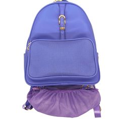 This sleek backpack will take you from park opening to closing as you seek adventure in the lands of past, tomorrow and fantasy. It’s made from the finest materials and with the utmost attention to practicality and style. With the pack’s ultra-flexible design, it’ll become a wardrobe staple, complementing your active lifestyle. Purple colored vegan PU leather with gold hardware and a teal colored lining Laser-cut pinholes to display all your flair on the front pocket Adjustable strap and buckle Back To School Standard Backpack With Detachable Strap, Back To School Backpack With Detachable Strap, Purple Travel Backpack, Purple Backpack With Removable Pouch For Daily Use, Purple Backpack With Zipper Closure For Travel, Purple Travel Backpack With Zipper Closure, Nylon Backpack With Removable Pouch For On-the-go, Functional Backpack With Ykk Zipper For On-the-go, On-the-go Nylon Backpack With Water Bottle Pocket