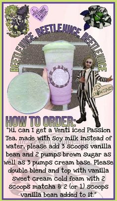 a poster with instructions for how to order an iced drink from the starbucks coffee shop