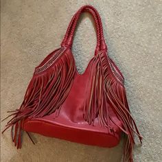 Red Western Style Purse, Never Used, Still Have Tag But Not Attached. Red Shoulder Bag For Summer Parties, Red Evening Shoulder Bag For Summer, Bohemian Red Shoulder Bag For Parties, Red Bohemian Party Bags, Red Bohemian Party Bag, Red Bohemian Shoulder Bag For Shopping, Bohemian Red Rectangular Bags, Western Style Purse, Everyday Red Shoulder Bag With Silver-tone Hardware