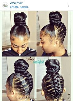 African American Braided Updo, Slik Ponytail Styles, Black Women Updo Hairstyles, Hype Hair, Wedge Hairstyles