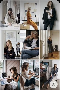 many different pictures of women in business attire