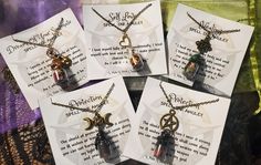 These spell jar amulet necklaces make the perfect enchanting gift. Each mini jar is handcrafted with loving intentions,  hung on a 24" antique brass chain and adorned with a magical charm. This beautiful gift comes is a silk organza bag complete with a spell card.  Choose from the following intentions.... Protection.... Sealed with black wax.  Choose from  option 1_ pentagram charm  option 2_ triple Goddess charm Healing.... Sealed with green wax, adorned with a celtic knot charm  Self-love.... Spell Necklace, Amulet Necklaces, Pearl Wax, Spell Jar, Mini Jars, Amulet Necklace, Triple Goddess, Silk Organza, Brass Chain