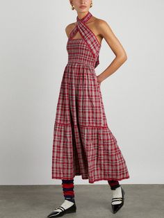 Women's Long Halter Neck Long Dress Summer Elegant Party Sleeveless Open Back Fruit/Plaid Pattern Tube Long Dress, Bow Bandeau, Multi Way Dress, Halter Neck Maxi Dress, Strapless Midi Dress, Strapless Maxi Dress, Red Midi Dress, Maxi Dress Green, Women Long Dresses