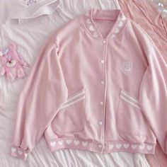 Pastel Kawaii Aesthetic Soft Girl Baseball Jacket   ONE SIZE Length 63cm Bust 120cm.     Material: COTTON, Polyester Pastel Kawaii Aesthetic, Soft Outfits, Aesthetic Soft Girl, Dresses Cottagecore, Kawaii Princess, Kawaii Outfits, Deer Doll, Girl Aesthetics, Pastel Kawaii